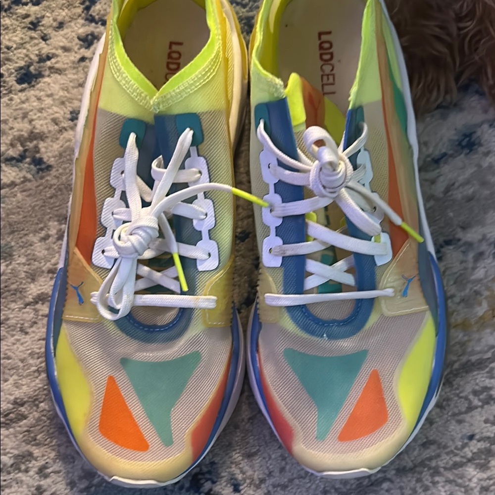 Puma adult Vibrant Sneakers with Blue, Yellow, and Orange